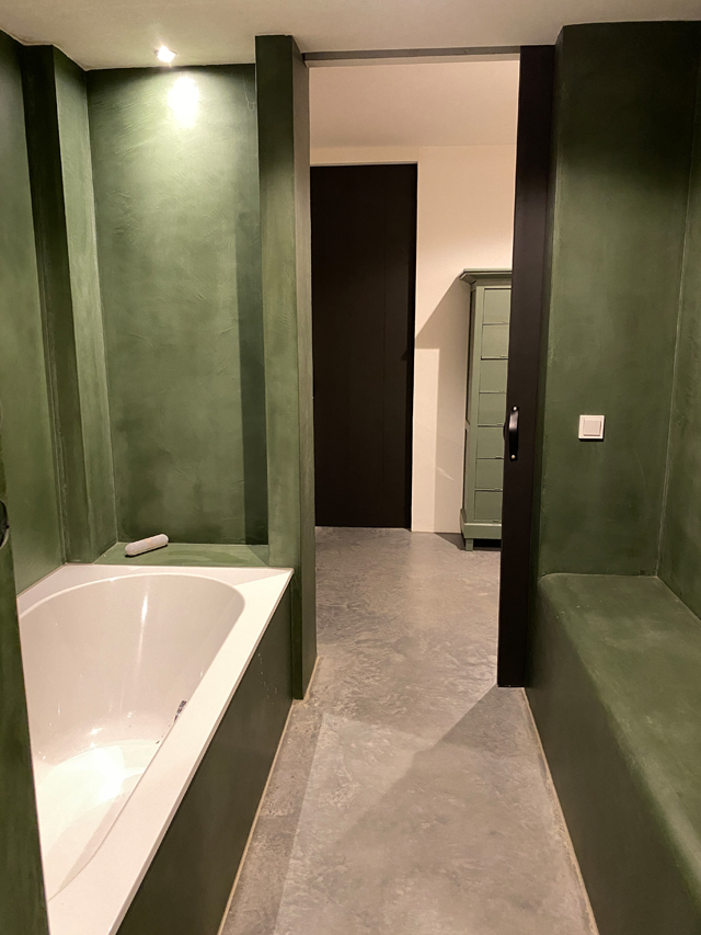 Groene badkamer - AD woonadvies - Bad