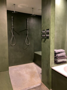 Groene badkamer - AD woonadvies - Douche